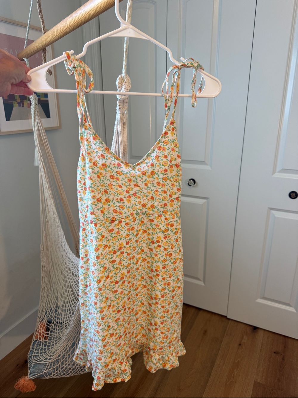 Billabong White Floral Tie-Shoulder Sundress